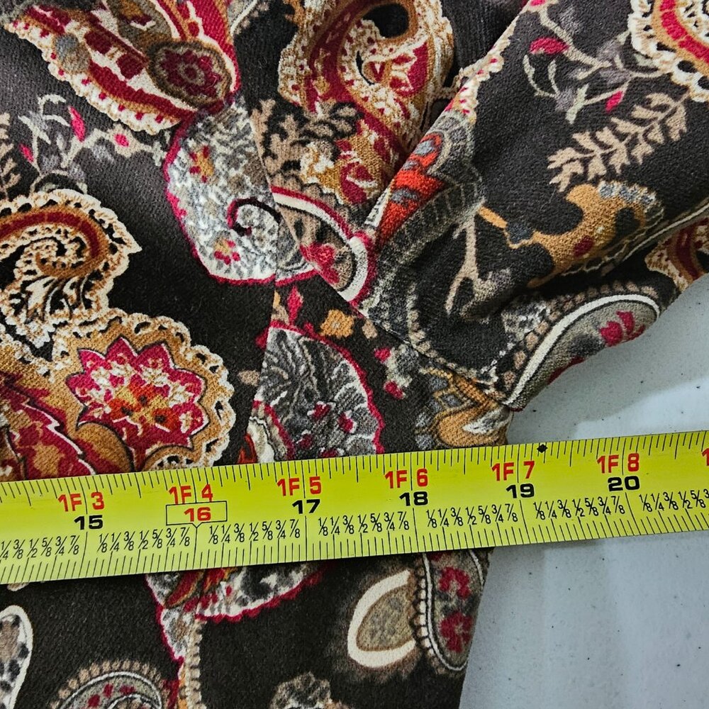 Talbots Velvet Blazer Womens 8P Black Red Paisley Silk Blend Lined Party Jacket - Picture 9 of 12